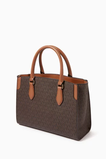 حقيبة ساتشل بيكا متوسطة قنب بنقشة شعار الماركة