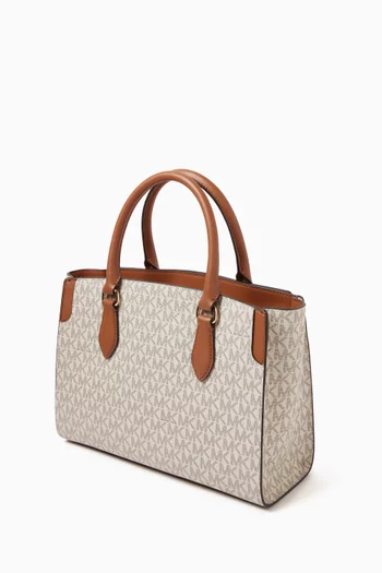 حقيبة ساتشل بيكا متوسطة قنب بنقشة شعار الماركة