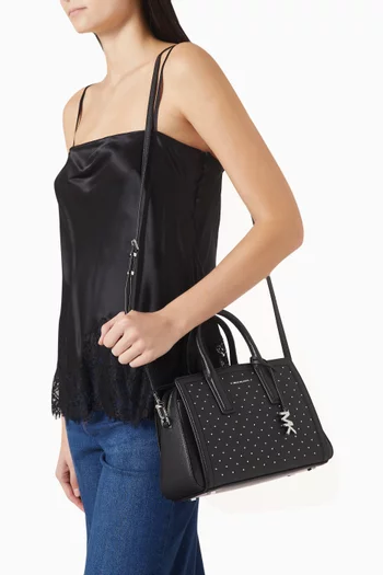 Small Laila Satchel in Studded Leather