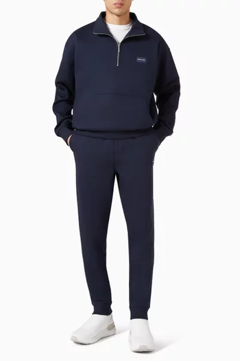 سترة بياقة عالية برقعة ستان قطن