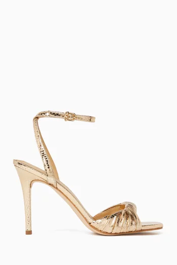 صندل كيانا بكعب 100 مم جلد بنقشة جلد الأفعى