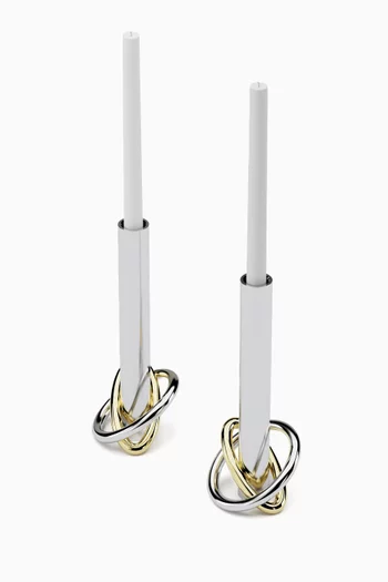 طقم حوامل شموع بحلقات، قطعتان