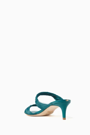 Kiana 50 Twisted Mule Sandals in Satin