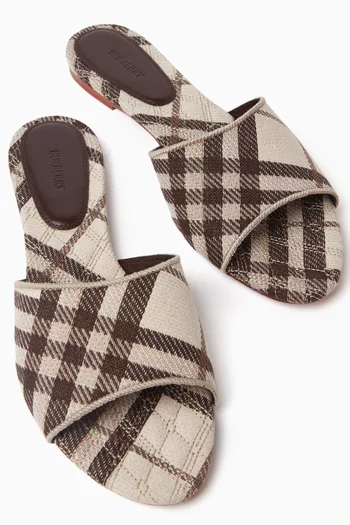Sloane Check Slides in Canvas