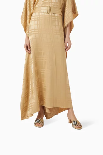 حذاء سلون مفتوح من الخلف مرصع بالكريستال بكعب 45 مم