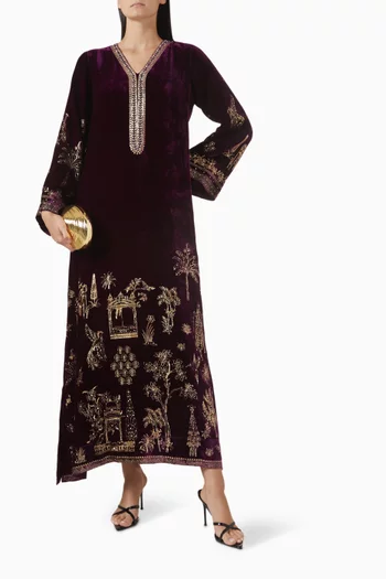 Embellished Kaftan in Velvet