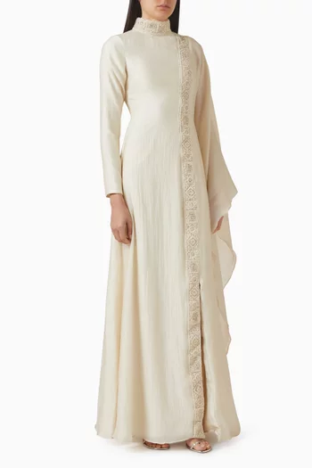 Pearl Reverence Bead-embroidered Gown