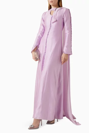 فستان ستارليت بكاب وتطريزات