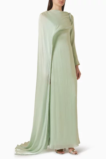 Whispers of Silk Cape Gown