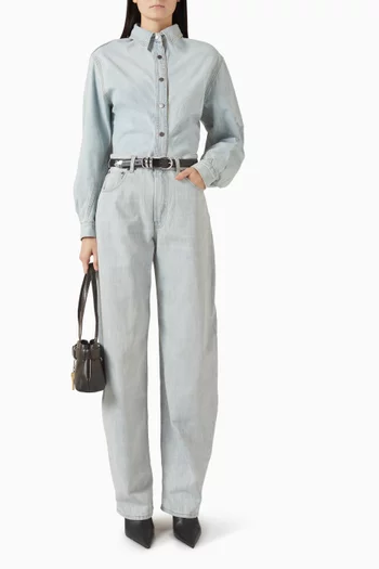 قميص ناني بصف أزرار دينم