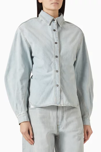 قميص ناني بصف أزرار دينم