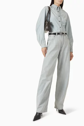 بنطال جينز بيبي بقصة ساق منفوخة دينم