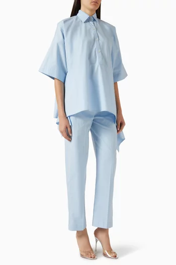 طقم قميص بقصة مربعة وبنطال