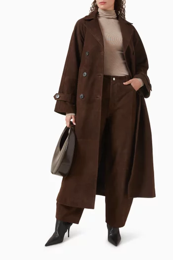 Yaslina Pants in Suede Leather