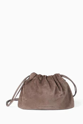 BC Duo Pouch Bag in Suede