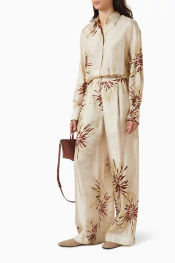 بنطال بنقشة زهور