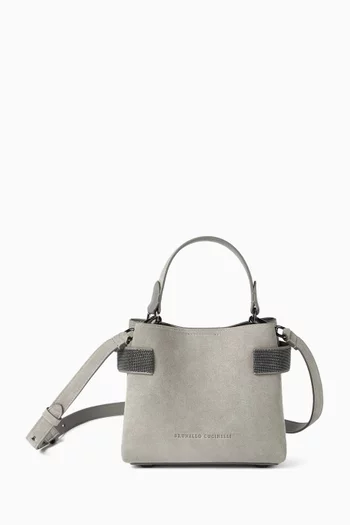 Small Essence Top-handle Bag in Suede