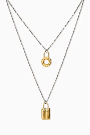 Bale Wiggle Necklace in Two-tone Brass