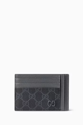 Card Case in GG Supreme Canvas & Leather