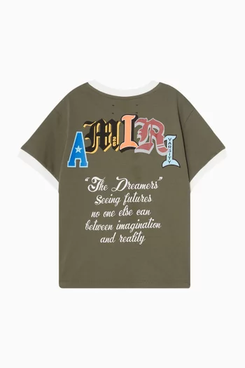 تي شيرت قطن مزين بنقشة