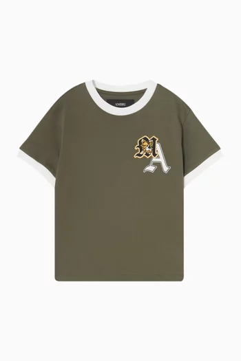 تي شيرت قطن مزين بنقشة