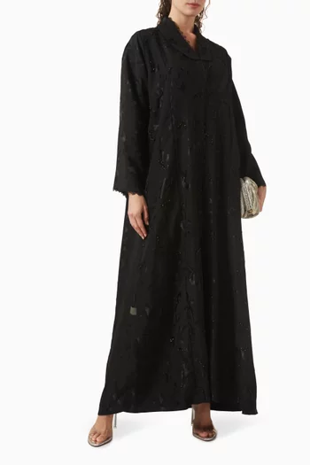 عباية بنمط معطف مطرزة بالخرز