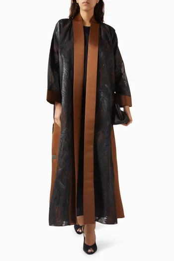 Open-lapel Abaya Set in Organza