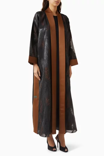 Open-lapel Abaya Set in Organza