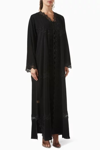 Lace-embellished Abaya