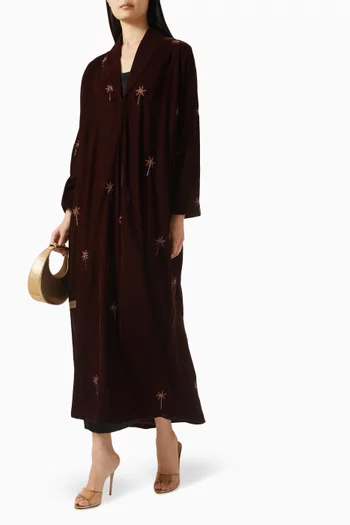 عباية بنقشة أشجار نخيل مخمل