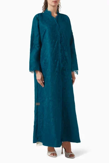 Structured Abaya in Lace & Satin