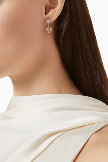 أقراط كروما معدن مطلي بذهب عيار 18‏