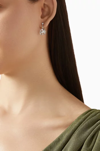 أقراط كونستيلا متدلية معدن مطلي روديوم