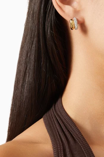 أقراط دكسترا دائرية ميني مرصعة بالكريستال معدن بلون ذهبي