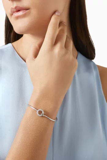 Dextera Crystal Bangle in Rhodium