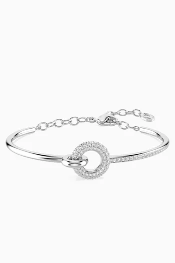 Dextera Crystal Bangle in Rhodium