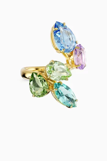 خاتم جيما معدن مطلي بلون ذهبي