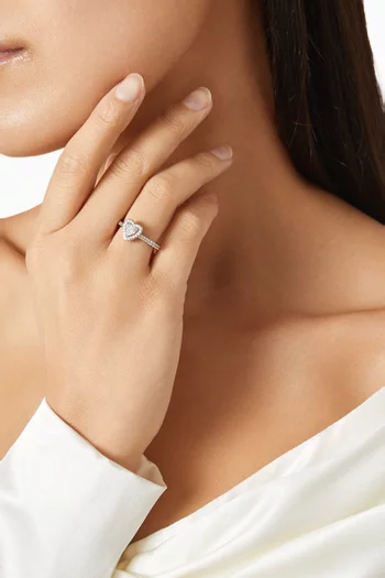 خاتم اونا بحلية قلب معدن مطلي روديوم