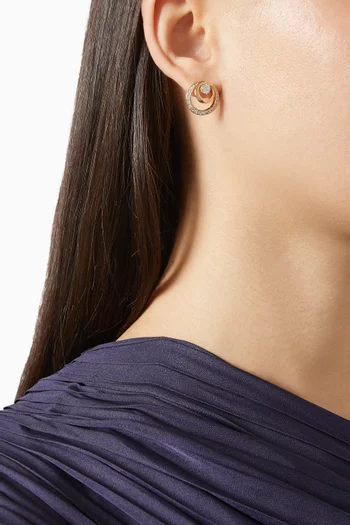 أقراط هايبربولا مرصعة معدن بلون ذهبي