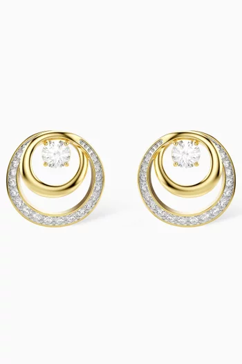 أقراط هايبربولا مرصعة معدن بلون ذهبي