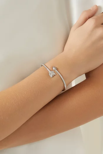 Idyllia Bangle in Rhodium-plated Metal