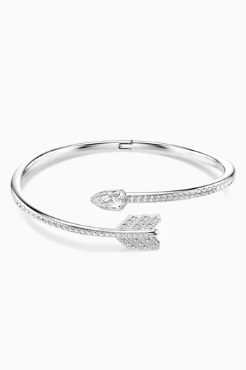 Idyllia Bangle in Rhodium-plated Metal