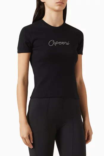 تي شيرت مطرز بالكريستال