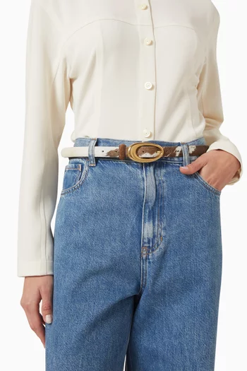 حزام أورجانيك بتصميم بإبزيم بيضاوي شعر مهر