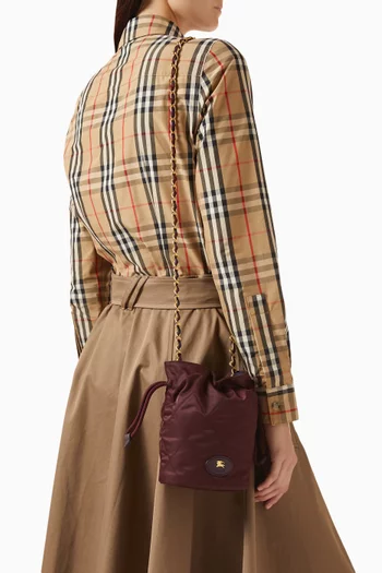 Horseshoe Quilted Chain Pouch in Nylon