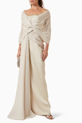 Dune Embellished Drape Dress