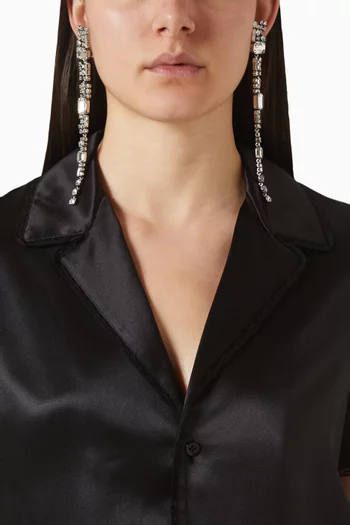 أقراط آيسيكل مرصعة بالكريستال نحاس