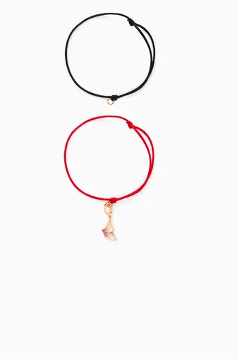 Butterflies Ruby Thread Bracelet in 18kt Gold