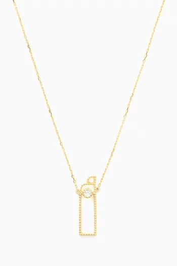 Arabic Letter 'Alef' Diamond Necklace in 18kt Gold