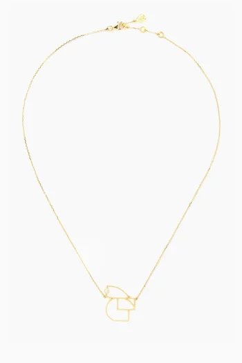 Arabic Letter ‘Qaf’ Diamond Necklace in 18kt Gold